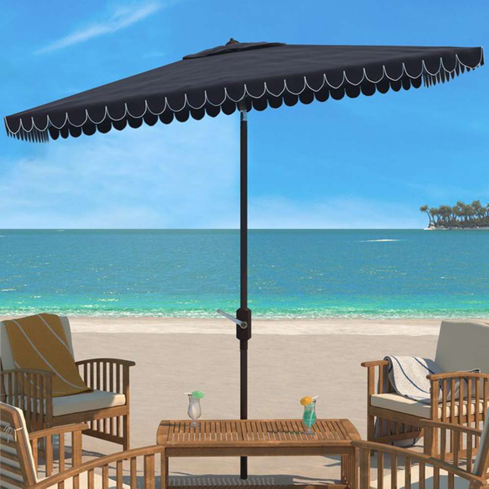 Safavieh - Venice 7.5Square Umbrella - Navy - White - PAT8410A veiw 2