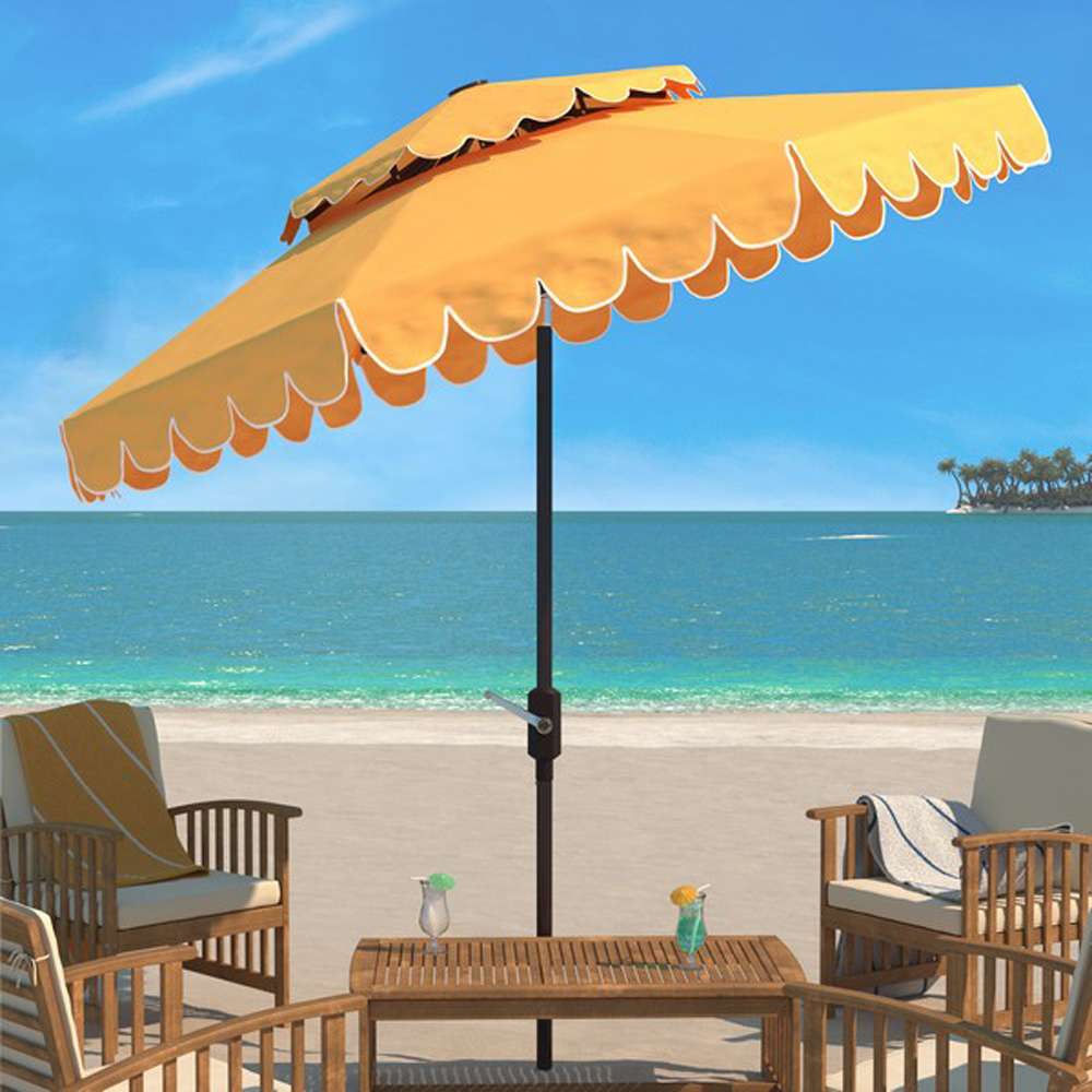 Safavieh - Venice 9Ft Double Top Umbrella - Yellow - PAT8210D veiw 2