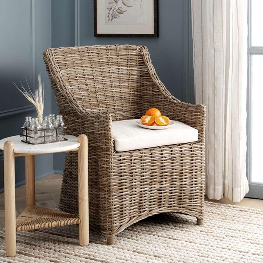 Safavieh - Ventura Arm Chair - White - Natural Unfinished - FOX6505A veiw 2