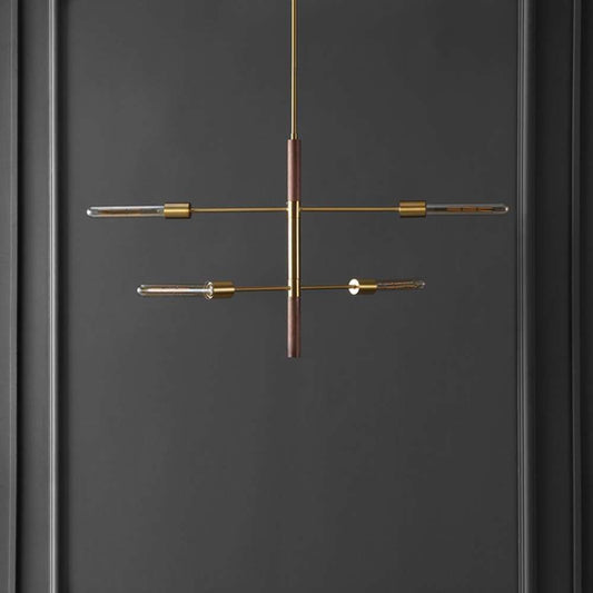 Safavieh - Viceroy 4 Lt 23.6in Pendant - Brass - Walnut - PND4181A veiw 1