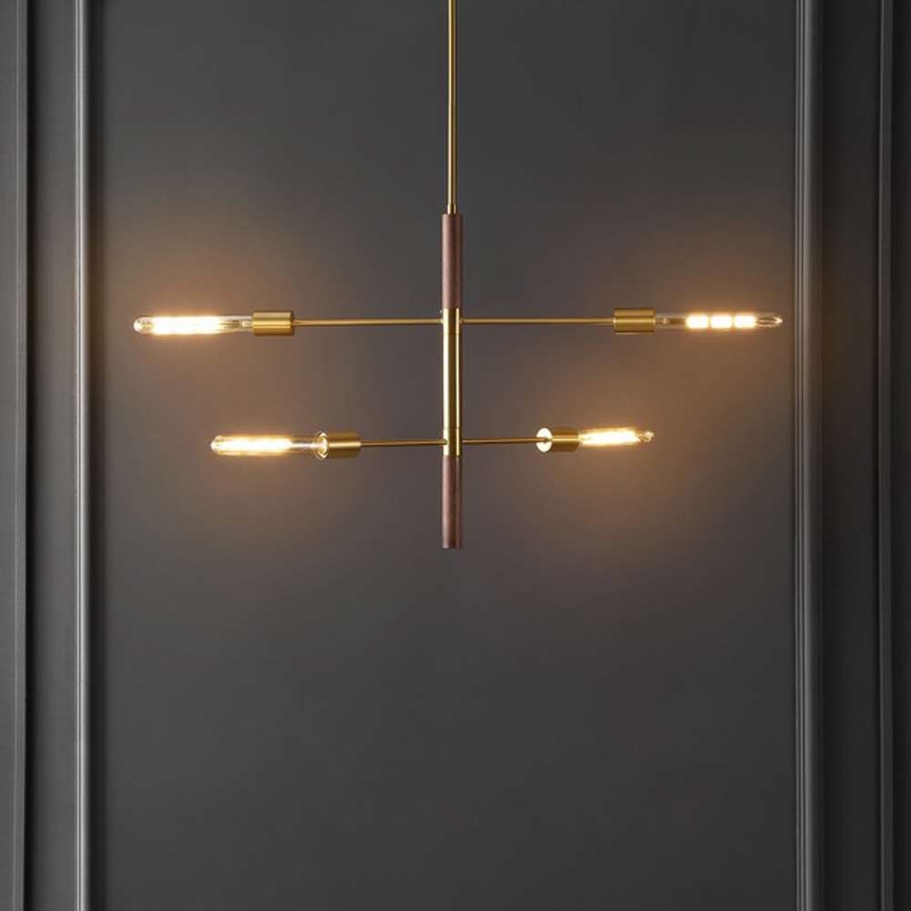 Safavieh - Viceroy 4 Lt 23.6in Pendant - Brass - Walnut - PND4181A veiw 2