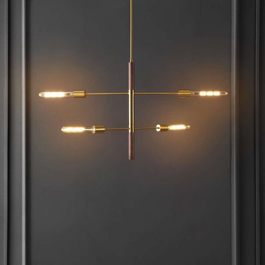 Safavieh - Viceroy 4 Lt 23.6in Pendant - Brass - Walnut - PND4181A veiw 2