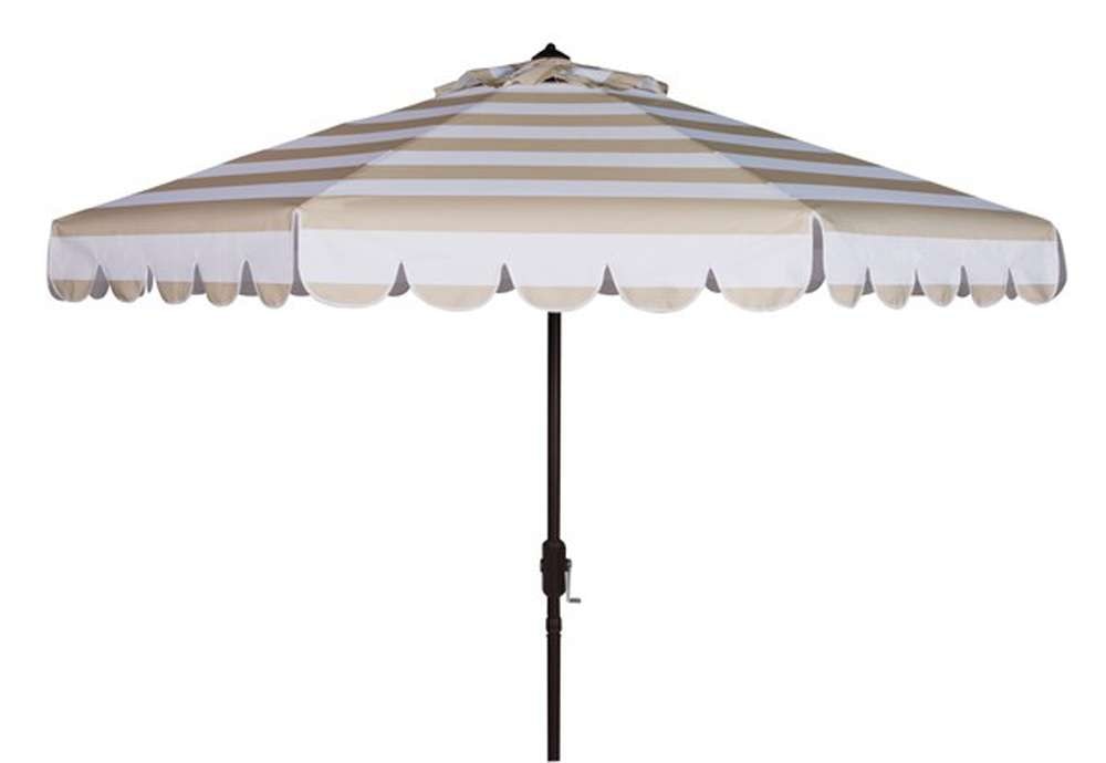 Safavieh - Vienna 11Ft Crank Umbrella - Beige - White - PAT8111A veiw 1