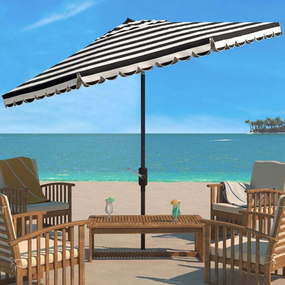 Safavieh - Vienna 11Ft Crank Umbrella - Black - White - PAT8111D veiw 2