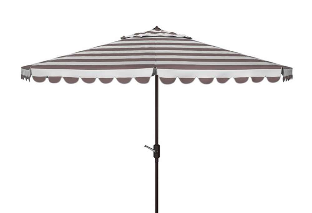 Safavieh - Vienna 11Ft Crank Umbrella - Grey - White - PAT8111B veiw 1