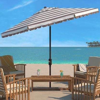 Safavieh - Vienna 11Ft Crank Umbrella - Grey - White - PAT8111B veiw 2