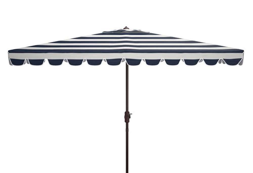 Safavieh - Vienna 6.5X10 Rect Umbrella - Navy - White - PAT8311C veiw 1