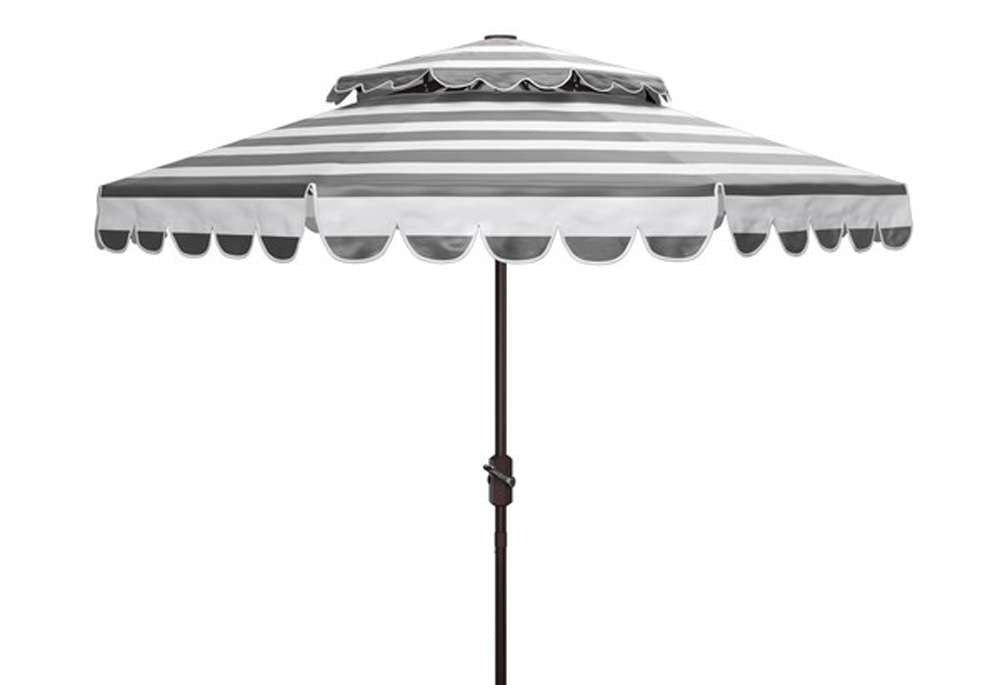 Safavieh - Vienna 9Ft Double Top Umbrella - Black - White - PAT8211D veiw 1