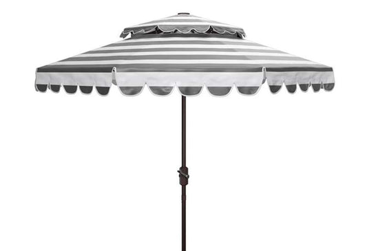 Safavieh - Vienna 9Ft Double Top Umbrella - Black - White - PAT8211D veiw 1