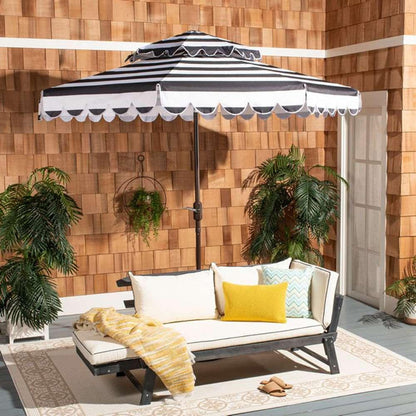 Safavieh - Vienna 9Ft Double Top Umbrella - Black - White - PAT8211D veiw 2
