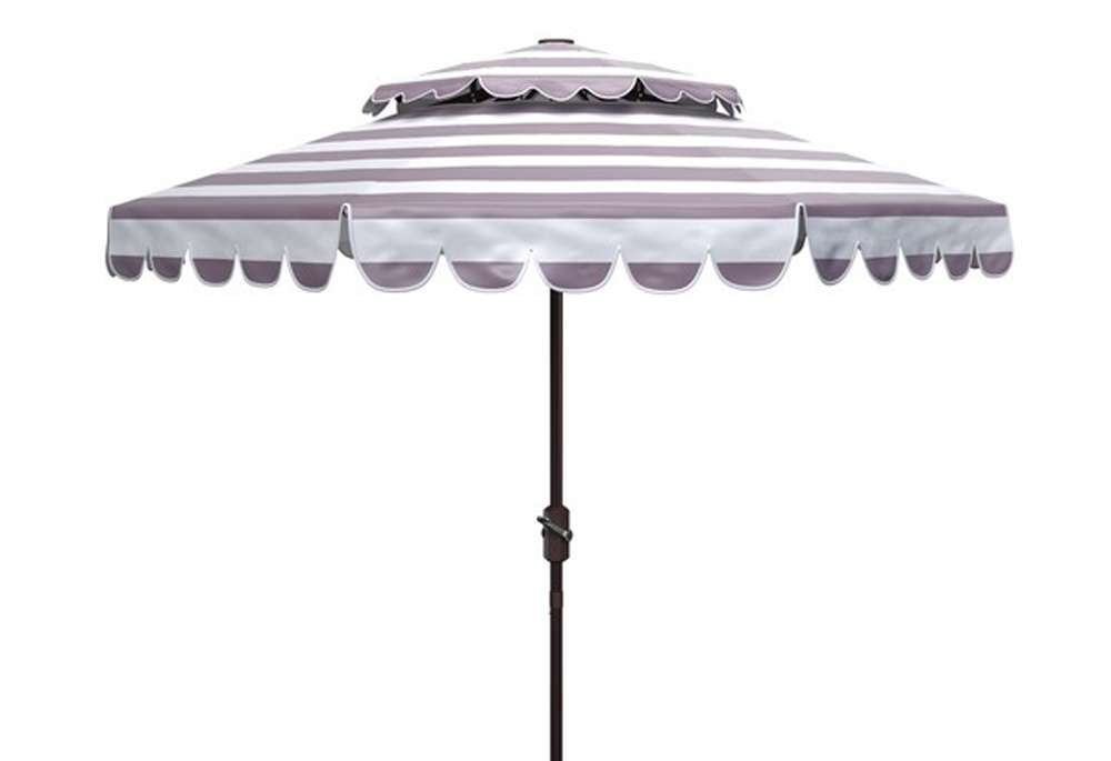 Safavieh - Vienna 9Ft Double Top Umbrella - Grey - White - PAT8211B veiw 1