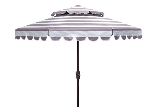 Safavieh - Vienna 9Ft Double Top Umbrella - Grey - White - PAT8211B veiw 1