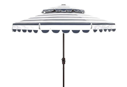 Safavieh - Vienna 9Ft Double Top Umbrella - Navy - White - PAT8211C veiw 1
