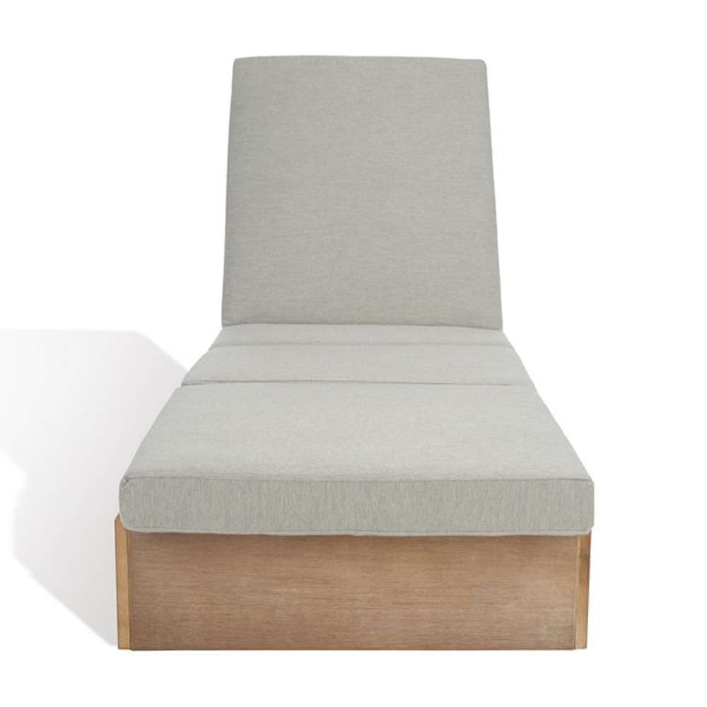 Safavieh - Couture - Vincent Wood Chaise Lounge Chair - Brown - Light Grey - CPT1043A veiw 2