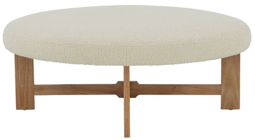Safavieh - Couture - Vinny Faux Shearling Ottoman - Ivory - Natural - SFV5061A veiw 1