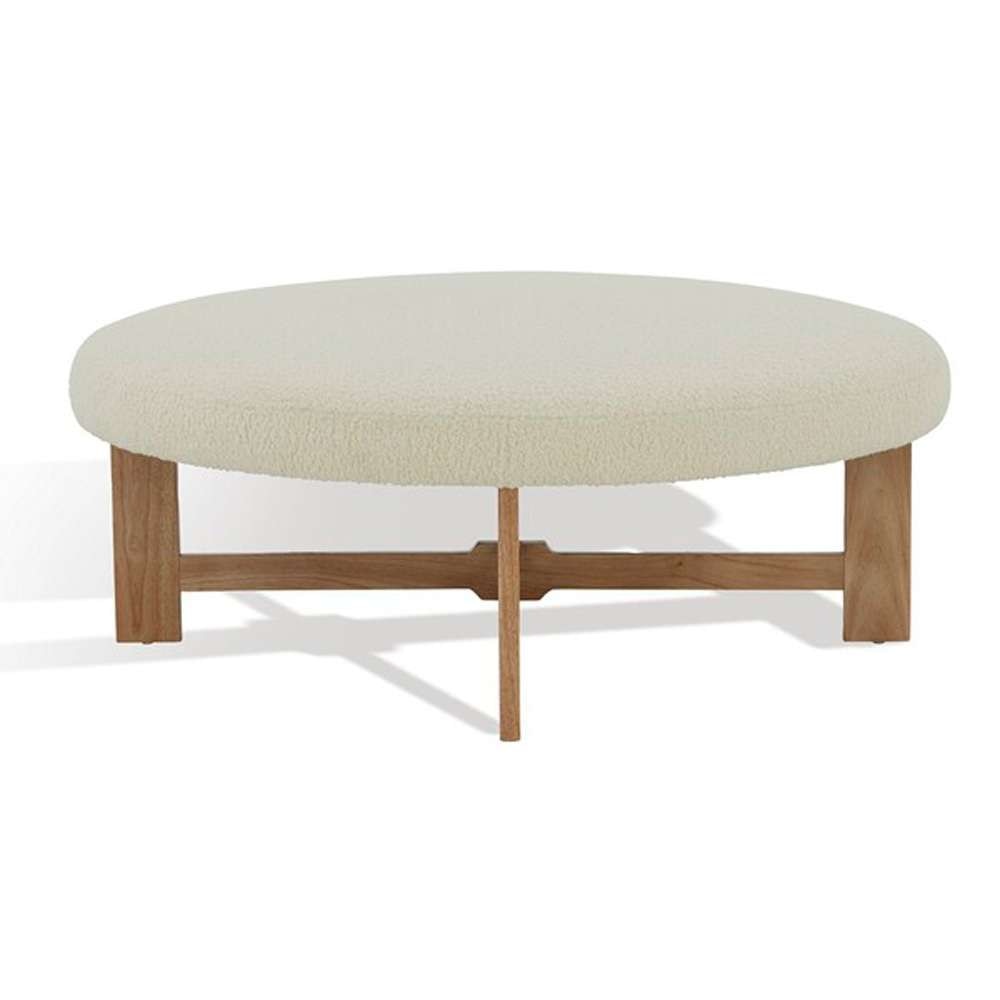 Safavieh - Couture - Vinny Faux Shearling Ottoman - Ivory - Natural - SFV5061A veiw 2