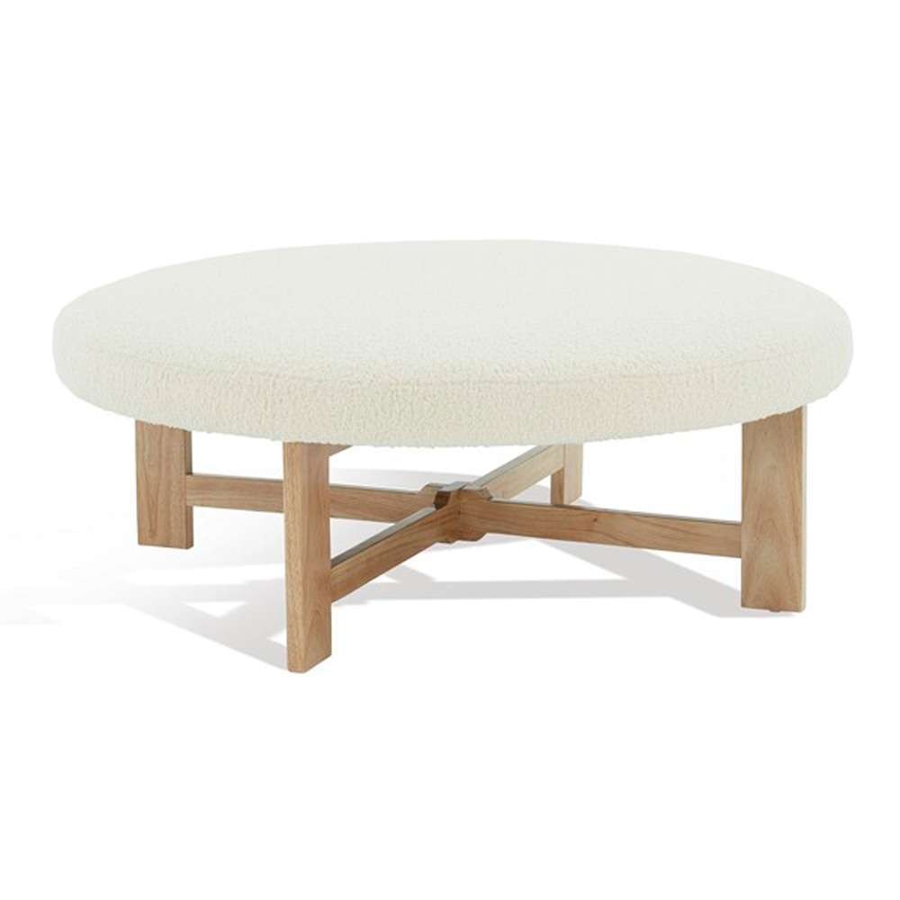 Safavieh - Couture - Vinny Faux Shearling Ottoman - Ivory - Natural - SFV5061A veiw 4