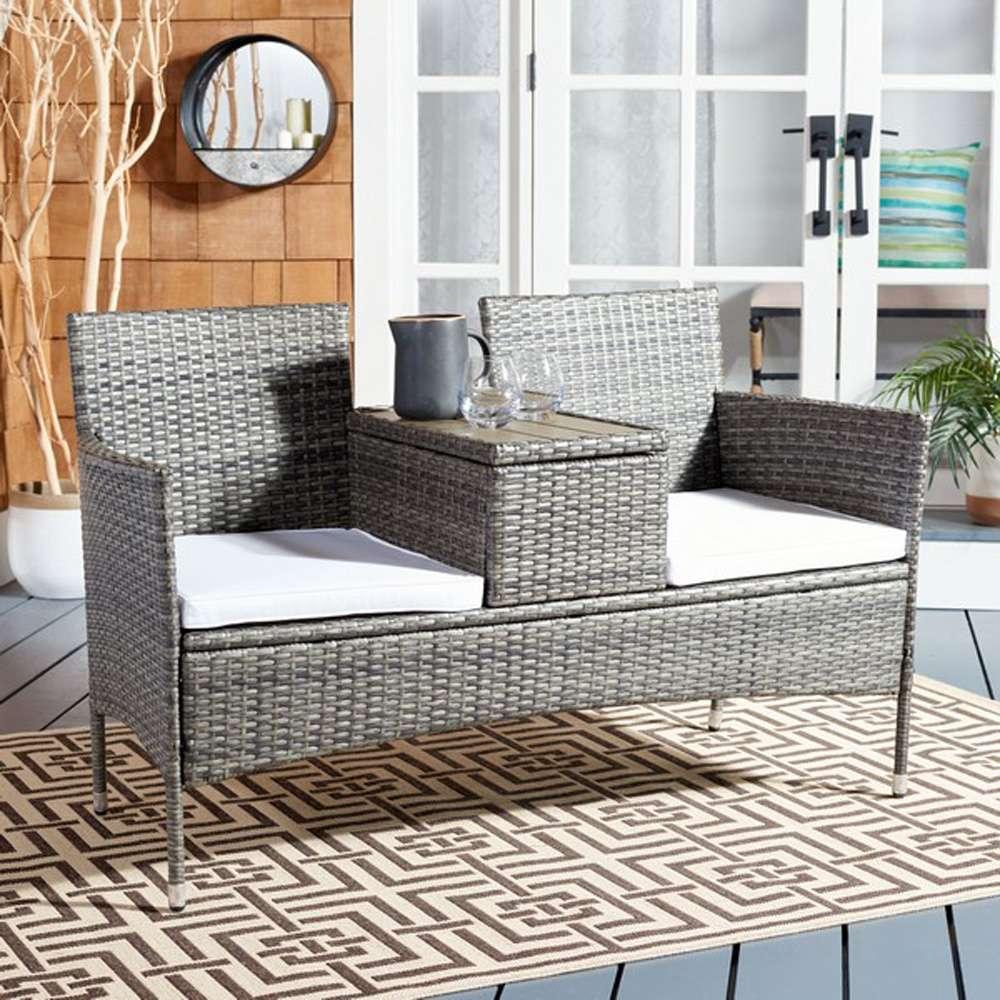 Safavieh - Viora Loveseat - Grey - White - PAT7710C veiw 3