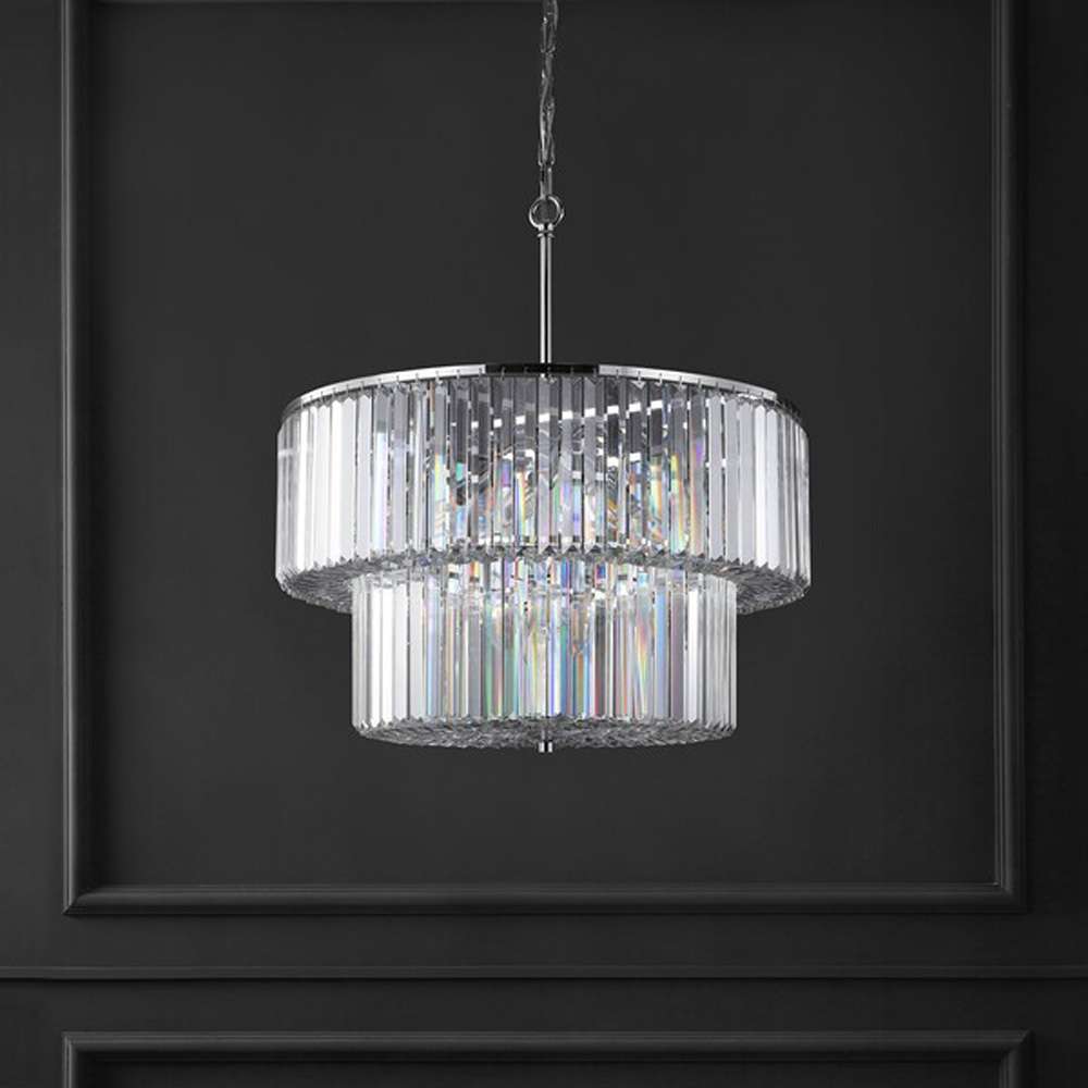 Safavieh - Couture - Viviann Crystal 2 Tier Chandelier - Chrome - Clear - CTL1054A veiw 1