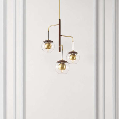 Safavieh - Vylora 3 Lt 26in Pendant - Dark Walnut - Brass - PND4185A veiw 1