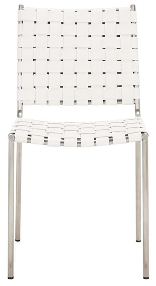 Safavieh - Wesson Woven Dining Chair - White - Silver  (Set of 2) - DCH3005C-SET2 veiw 1