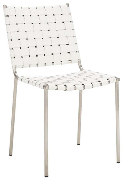 Safavieh - Wesson Woven Dining Chair - White - Silver  (Set of 2) - DCH3005C-SET2 veiw 3