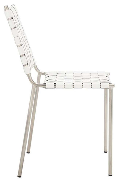 Safavieh - Wesson Woven Dining Chair - White - Silver  (Set of 2) - DCH3005C-SET2 veiw 4