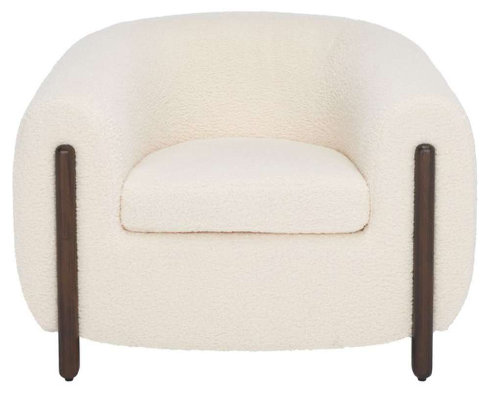 Safavieh - Couture - Westley Barrel Back Accent Chair - Ivory - Dark Brown - SFV5051B veiw 1