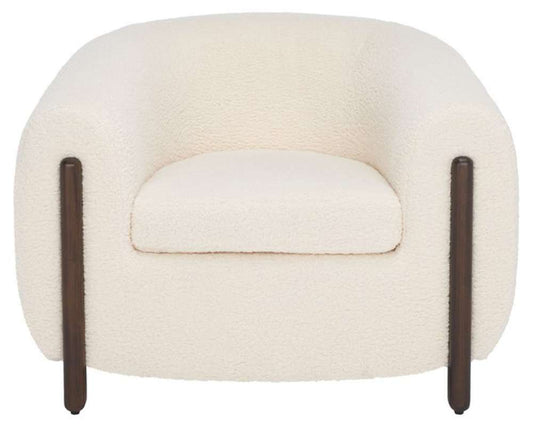 Safavieh - Couture - Westley Barrel Back Accent Chair - Ivory - Dark Brown - SFV5051B veiw 1