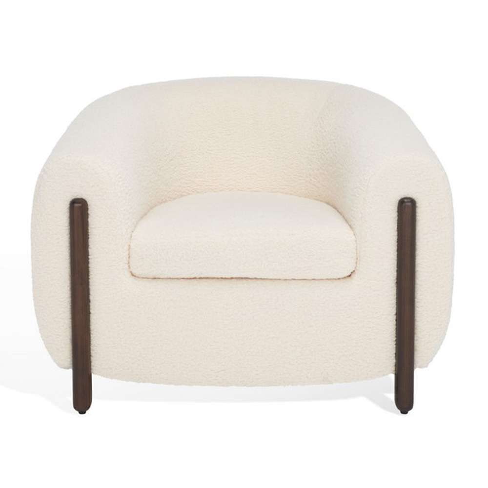 Safavieh - Couture - Westley Barrel Back Accent Chair - Ivory - Dark Brown - SFV5051B veiw 2