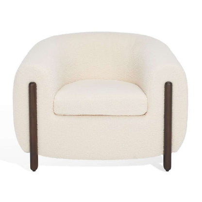 Safavieh - Couture - Westley Barrel Back Accent Chair - Ivory - Dark Brown - SFV5051B veiw 2