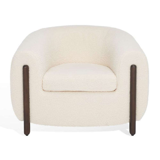 Safavieh - Couture - Westley Barrel Back Accent Chair - Ivory - Dark Brown - SFV5051B veiw 2