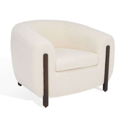 Safavieh - Couture - Westley Barrel Back Accent Chair - Ivory - Dark Brown - SFV5051B veiw 4