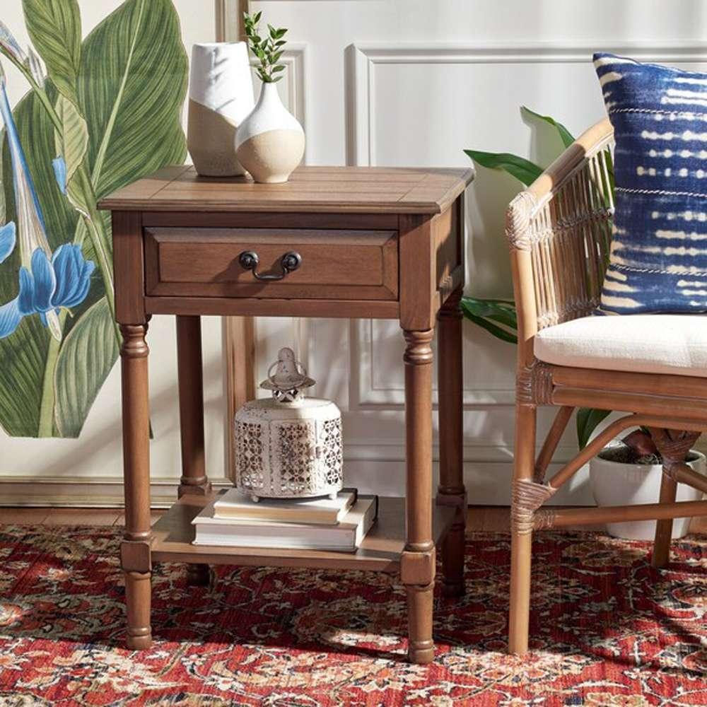Safavieh - Whitney 1 Drawer Accent Table - Brown - ACC5705C veiw 2