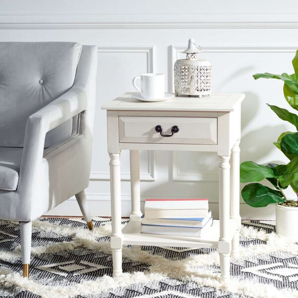Safavieh - Whitney 1 Drawer Accent Table - White - ACC5705A veiw 2