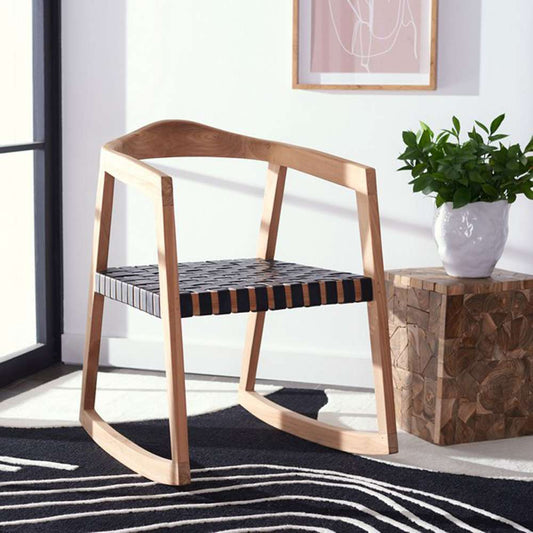Safavieh - Willa Rocking Dining Chair - Black - Natural - DCH4005C veiw 2
