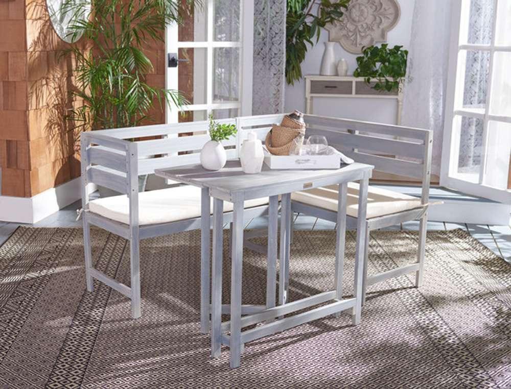 Safavieh - Wilton Balcony Corner Lounge - Ash Grey - White - PAT6754D veiw 4