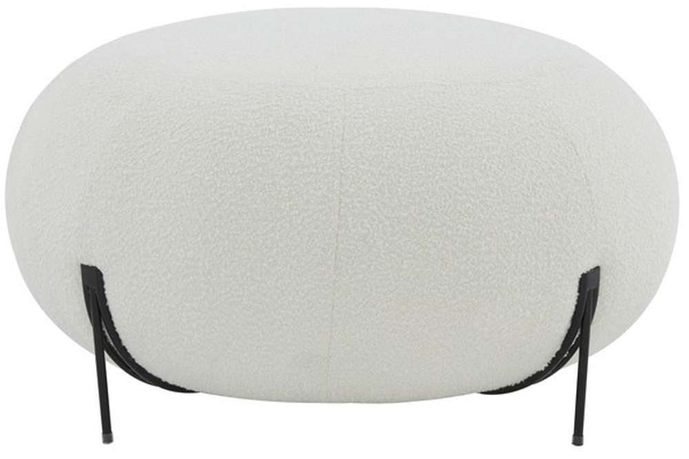 Safavieh - Couture - Winterose Round Ottoman - Ivory - Black - SFV4792A veiw 1