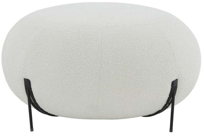 Safavieh - Couture - Winterose Round Ottoman - Ivory - Black - SFV4792A veiw 1