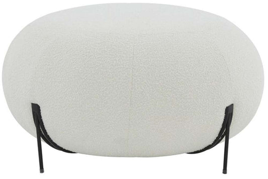 Safavieh - Couture - Winterose Round Ottoman - Ivory - Black - SFV4792A veiw 1