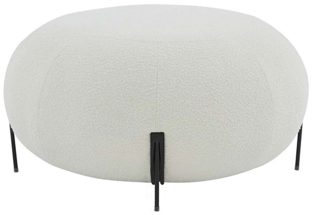 Safavieh - Couture - Winterose Round Ottoman - Ivory - Black - SFV4792A veiw 3