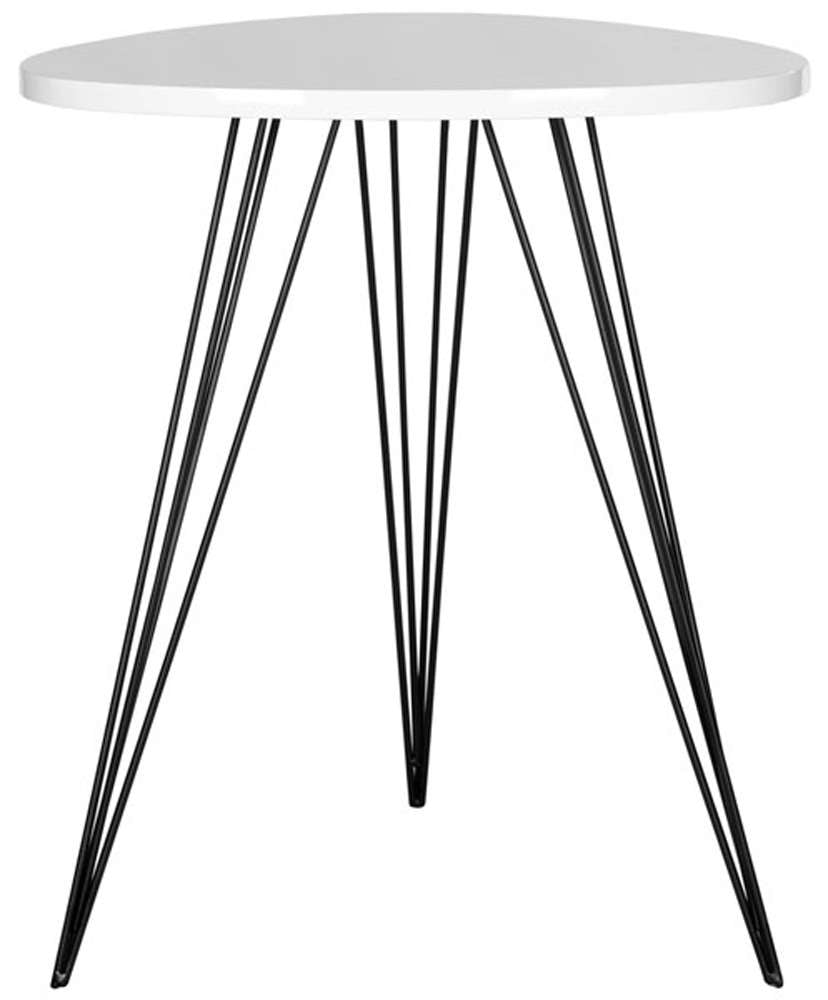 Safavieh - Wolcott Side Table - White - Black - FOX4207A veiw 1