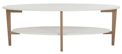 Safavieh - Woodruff Oval Coffee Table - White - Oak - FOX8201A veiw 1