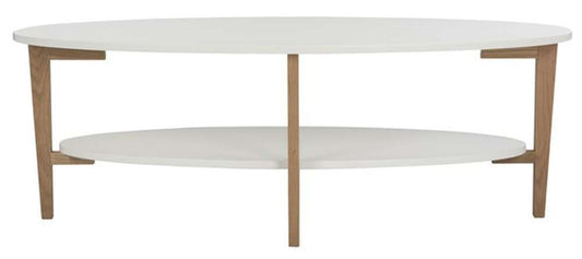 Safavieh - Woodruff Oval Coffee Table - White - Oak - FOX8201A veiw 1