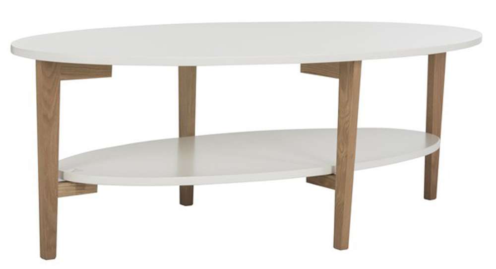 Safavieh - Woodruff Oval Coffee Table - White - Oak - FOX8201A veiw 3