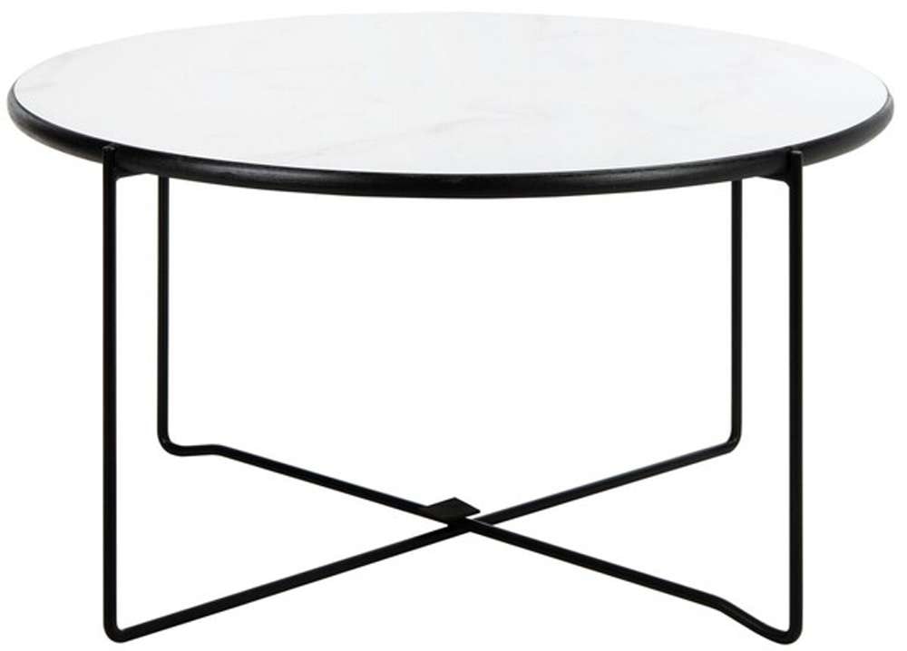 Safavieh - Wrena Round Coffee Table - White Marble - Black - COF4209A veiw 1