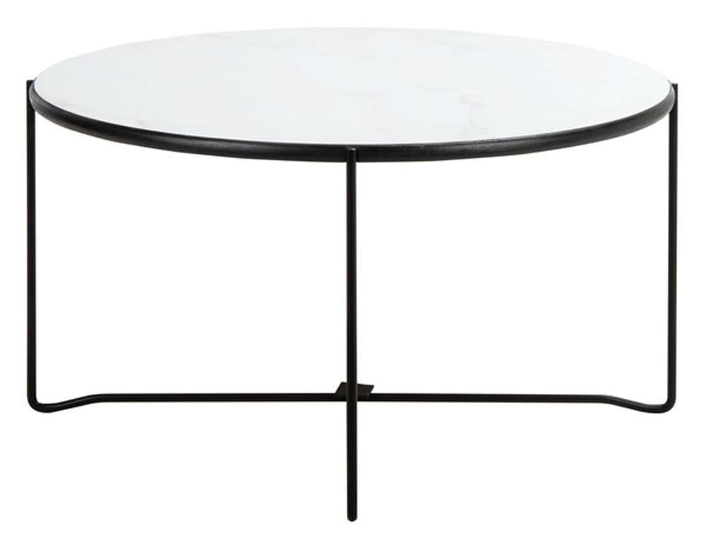 Safavieh - Wrena Round Coffee Table - White Marble - Black - COF4209A veiw 3