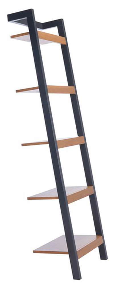 Safavieh - Yassi 5 Tier Leaning Etagere - Natural - Charcoal - ETG9403A veiw 4