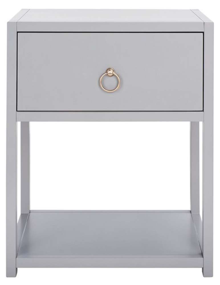 Safavieh - Yudi 1 Drw 1 Shelf Nightstand - Grey - NST9201D veiw 1