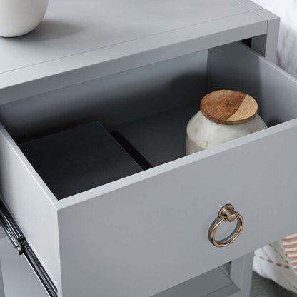 Safavieh - Yudi 1 Drw 1 Shelf Nightstand - Grey - NST9201D veiw 2